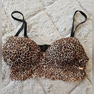 NWOT Pink V.S. leopard  print push -up  bra size-xs